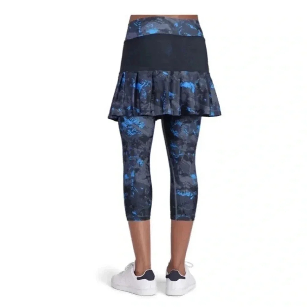 Anivivo Skirted Leggings Modest Yoga Active Large Blue Gray Black Skirt Running - Picture 3 of 9